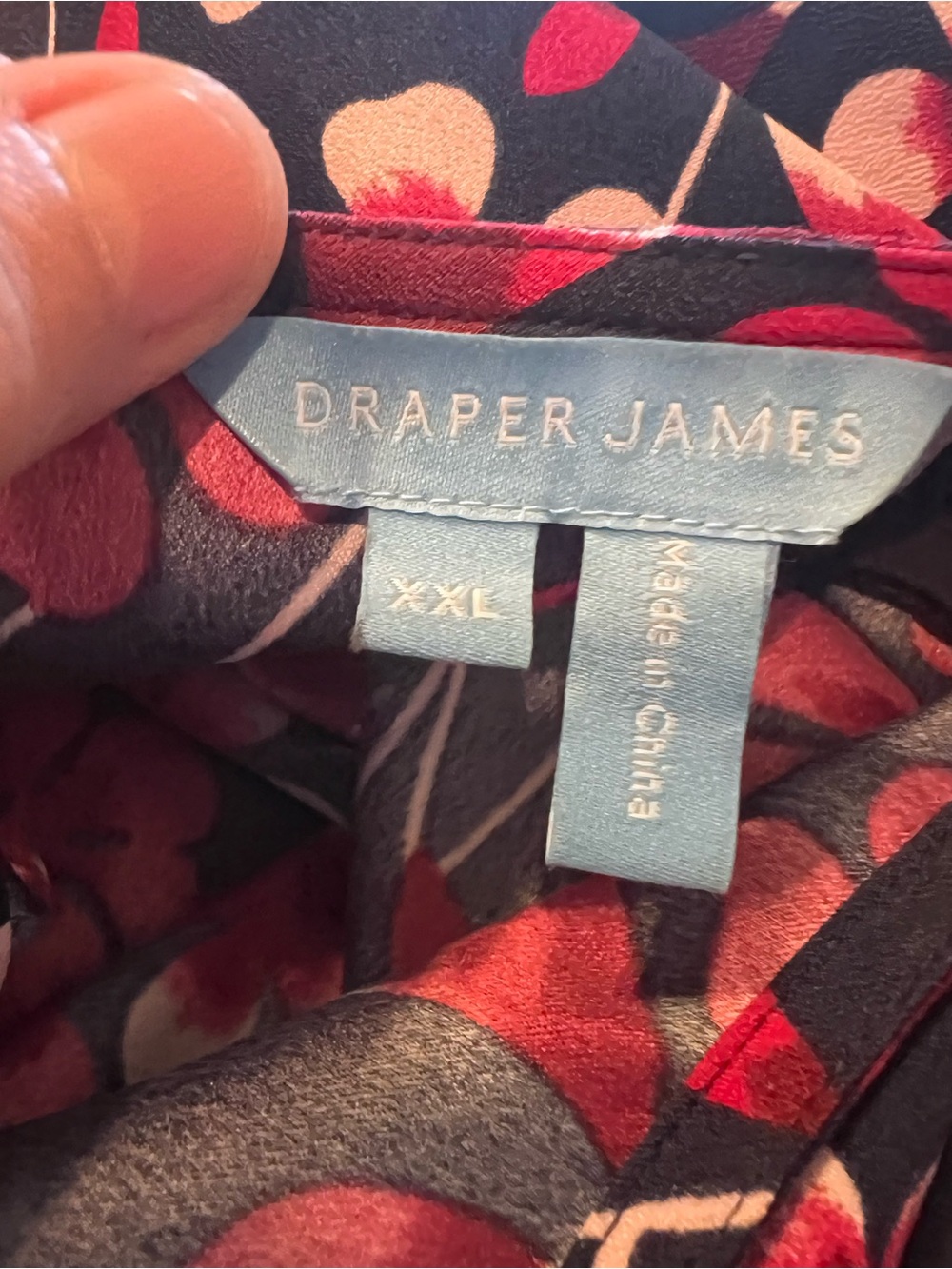 Draper James Navy Floral Short-Sleeve Blouse with Pink & White Flowers - Picture 8 of 9